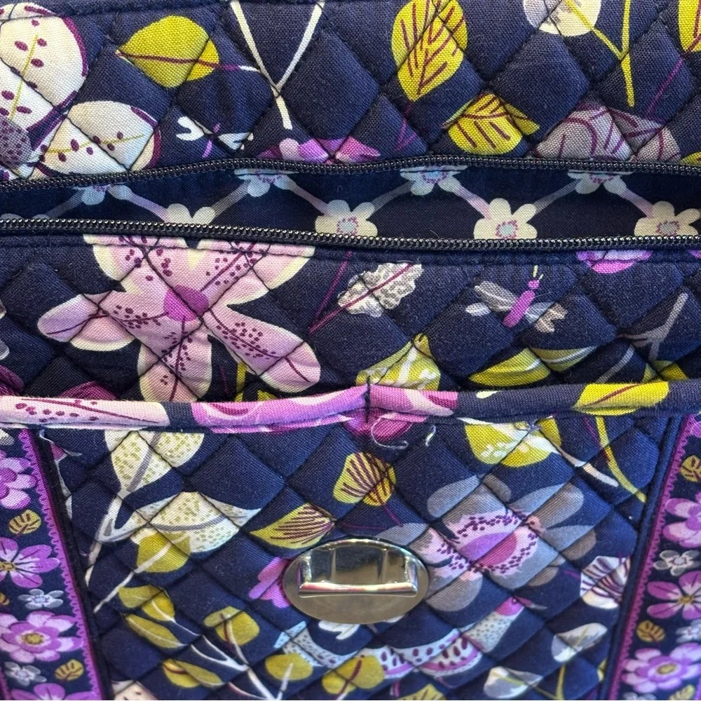 Vera Bradley Blue Purple Floral Quilted Women's Multi-purpose Bag